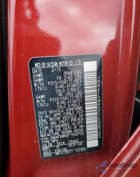 2015 Nissan Juke S from USA, damaged, VIN JN8AF5MR0FT508702